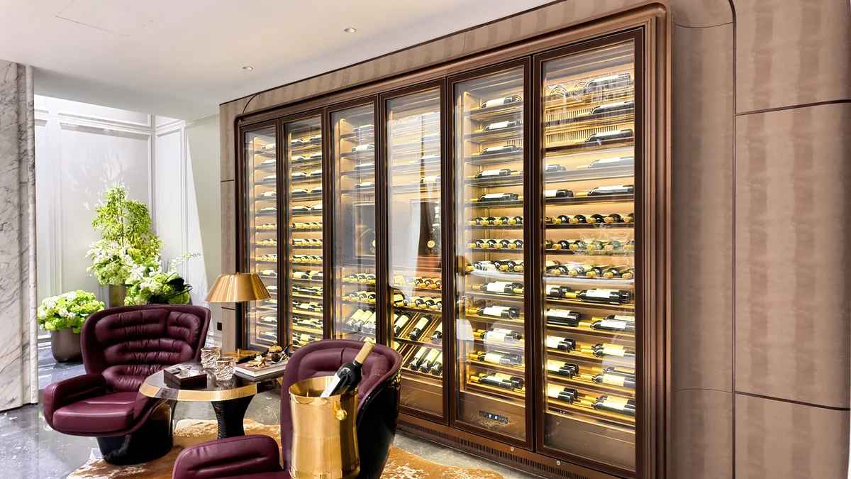 Hangzhou Villa Embedded Leather Wine Cabinet view 3