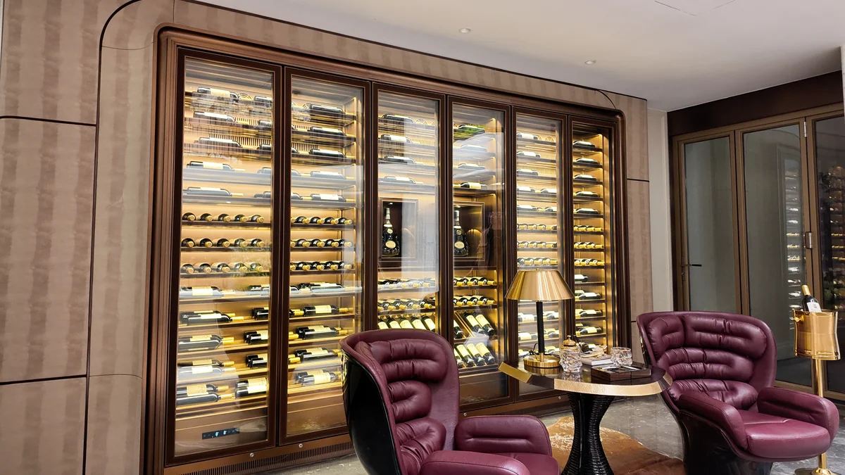 Hangzhou Villa Embedded Leather Wine Cabinet view 5